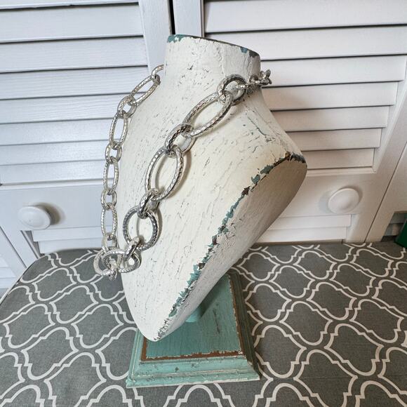 Necklace Silver Tone Chain Link Statement Piece Premier Designs Special Occasion - Picture 4 of 9